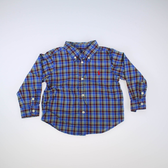 Ralph Lauren Boys Blue | Multi | Plaid Button Down Long Sleeve size: 18 Months - Picture 2 of 2